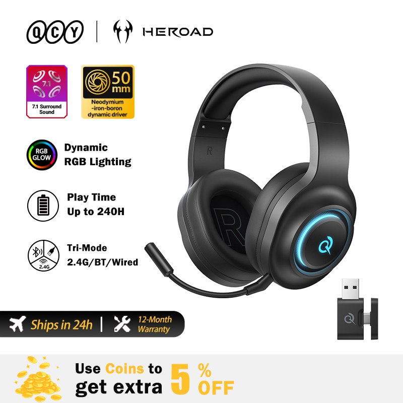 Gaming Headset With Mic Rgb - QCY Heroad V200 게이밍 헤드셋 (마이크