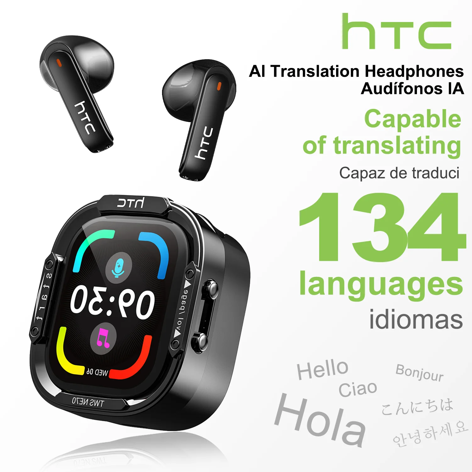 Type C Wired Earphones With Mic - HTC NE70 블루투스 V6.0 헤드폰 스마트