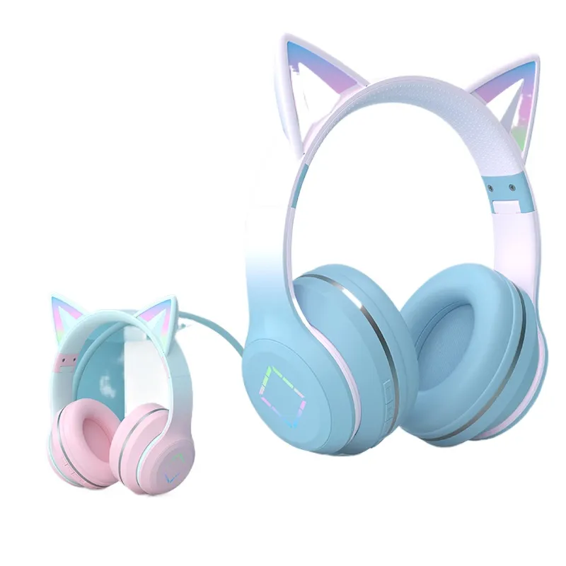 Cat Ear Bluetooth Headset Led - 무선 블루투스 헤드폰 고양이 귀 LED