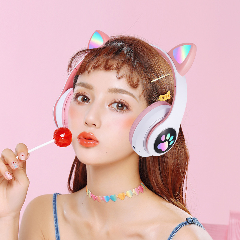 STN-28 이어폰 블루투스 5.0 귀여운 고양이 귀  - Anc Wireless Over Ear Headphones 리뷰 및 가격