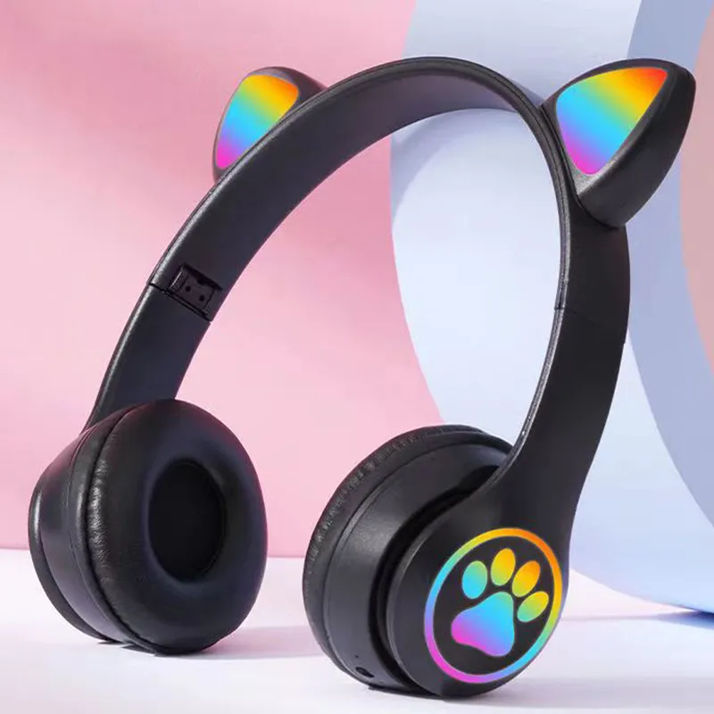 고양이 귀 무선 헤드폰 블루투스 5.4 접이식 게임용  - Cat Ear Bluetooth Headset Led 리뷰 및 가격