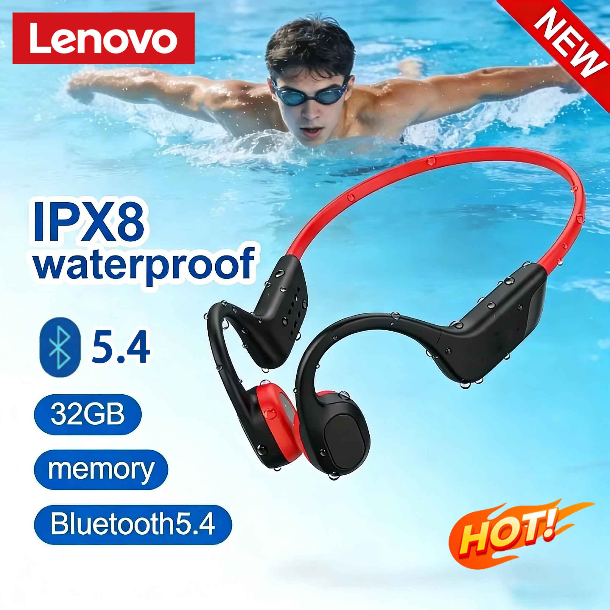 레노버 골전도 헤드셋 블루투스 5.4 마이크 내장 방수 - Bone Conduction Running Headphones 리뷰 및 가격
