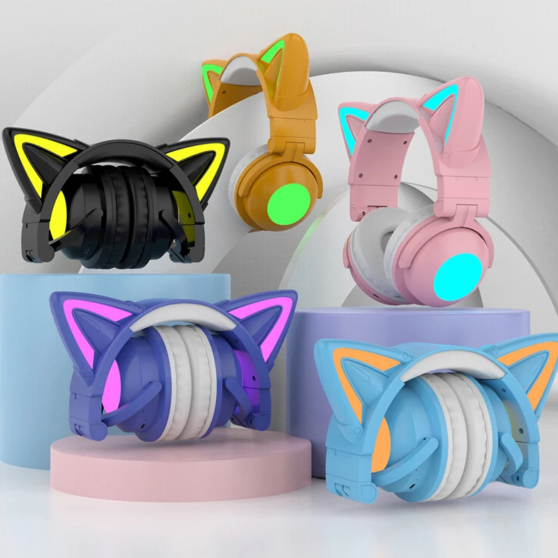 ZW068 블루투스 헤드폰 LED 라이트 고양이 귀 헤 - Cat Ear Bluetooth Headset Led 리뷰 및 가격