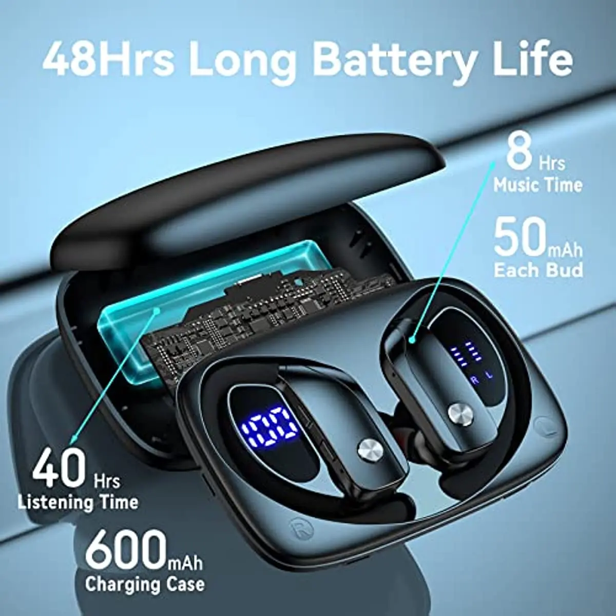 무선 이어버드 블루투스 헤드폰 48시간 재생 스포츠 이 - Anc Wireless Over Ear Headphones 리뷰 및 가격