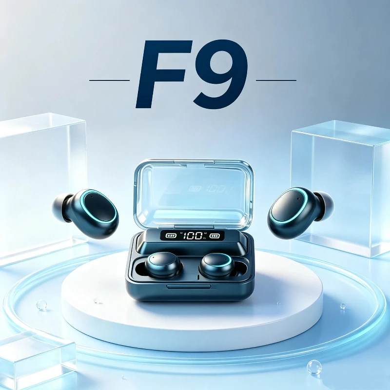 새로운 F9 블루투스 헤드폰, 9D 스테레오, 강력한  - Tws Earbuds Bluetooth 5.3 리뷰 및 가격