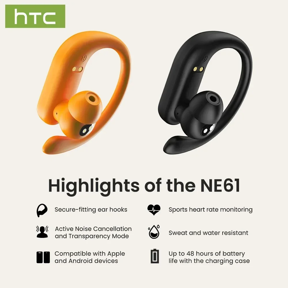 HTC NE61 블루투스 이어폰 소음 감소 스포츠 무선 - Type C Wired Earphones With Mic 리뷰 및 가격